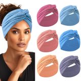 HAUHC Kadınlar için Ekstra Geniş Saç Bantları 7" Büyük Pamuk Türban Düğümlü Bandana Kafa Bantları Kadınlar için Kaymaz, Kadın Saç Egzersiz Spor Yoga Cilt Bakımı için Boho Saç Bantları, Çok Renkli