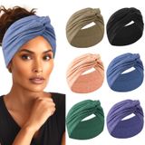 HAUHC Kadınlar için Ekstra Geniş Saç Bantları, 7 inç Büyük Pamuk Türban Düğümlü Bandana Kafa Bantları Kadınlar için Kaymaz, Kadın Saçları için Boho Saç Bantları (C1-6 Parça, Ekstra Büyük 7 inç