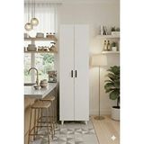 Haus Modüler 8 Raflı 2 Kapaklı 16r Erzak Dolabı Çok Amaçlı Dolap Banyo Dolabı Kiler Dolabı Beyaz / Haus1053