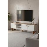 Haus Modüler Sezer Tv Ünitesi 3 Kapaklı Tv Ünitesi Salon Mobilyası - Beyaz - Atlantik Çam