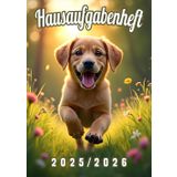 Hausaufgabenheft 2025/2026 mit Datum, Labrador Welpe süß Design für Mädchen: Schülerkalender für Grundschule und Gymnasium, Dein Schulplaner (für Schüler) mit Hund Motiv, Hausaufgabenplaner DIN A5