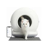 Haustier Cb001 Gri Akıllı Otomatik Kedi Tuvaleti, App İle Uzaktan Kontrol, 75lt Hazne, 7lt Çöp Haznesi, Ağırlık Sensörlü beyaz