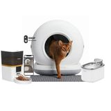 Haustier HST-CB002-GRI Akıllı Otomatik Kedi Tuvaleti, HST-QQ005 Beyaz Akıllı Mama Kabı , HST-WF007L Beyaz Kedi Su Sebili 3 Lü Set Haustier Türkiye Garantili