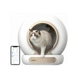 Haustier MSP05 Akıllı Otomatik Kedi Tuvaleti, APP ile Uzaktan Kontrol, 65lt Hazne, İyonizer Sterilazyon, Ağırlık sensörlü beyaz