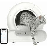 Haustier MSP08 Akıllı Otomatik Kedi Tuvaleti, Uzaktan Kontrol, 65lt Hazne, 9lt Çöp haznesi-İyonizer Kötü Koku Giderici, Ağırlık sensörlü - Beyaz