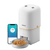 Haustier PF02 Akıllı Otomatik Kedi Mama Kabı, Tuya App-Wifi Uzaktan Kontrol, Sensörlü, 4Lt hazne, Metal Kase (Beyaz)