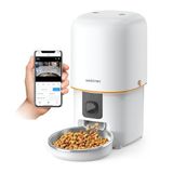 Haustier PF05 Kameralı 1080P FHD Gece Görüş Akıllı Otomatik Kedi Mama Kabı, Tuya App-Wifi Uzaktan Kontrol, Sesle Çağırma, 2.4Ghz-5Ghz, 4Lt hazne, Metal Kase (Beyaz)