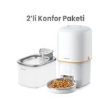 Haustier Pwf Akıllı Beslenme İstasyonu, Akıllı Kedi Mama Kabı & Kedi Su Sebili İkisi Bir Arada Avantaj Set, Pf02 Akıllı Mama Kabı, Wf007l Otomatik Kedi Su Sebili, Combo Set Beyaz beyaz-gri