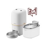 Haustier Pwf Akıllı Beslenme İstasyonu, Akıllı Kedi Mama Kabı & Kedi Su Sebili İkisi Bir Arada Avantaj Set, Pf02 Akıllı Mama Kabı, Wf007l Otomatik Kedi Su Sebili, Combo Set Beyaz beyaz-gri