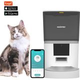 Haustier QQ003 Akıllı Kedi/köpek Otomatik Mama Kabı, App-Wifi ile Uzaktan Kontrol, Öğün Planlama,porsiyon Belirleme,6lt Hazne, Metal Kase - Beyaz