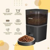 Haustier QQ003-V2 Akıllı Otomatik Kedi Mama Kabı, Tuya App-Wifi Uzaktan Kontrol, 6lt Hazne (Siyah)