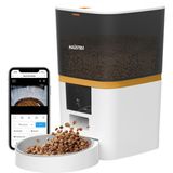 Haustier QQ005 6lt Kapasiteli Akıllı Otomatik Kedi Mama Kabı Beyaz Metal Kase Wifi Kontrol