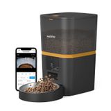 Haustier QQ005 Gece Görüşlü 480P Kameralı, Akıllı Otomatik Kedi Mama Kabı, Tuya App-Wifi Uzaktan Kontrol, Sesle Çağırma, 6lt Hazne, Metal Kase (Siyah)
