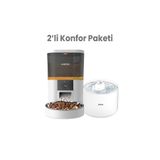 Haustier QQ005B-WF013 Akıllı Mama Kabı,Kedi SERAMİK Su Pınarı 2 li Kameralı Set TR Garantili