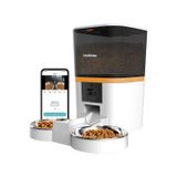 Haustier Qq009-dual Beyaz Gece Görüşlü 1080p Fhd Kameralı, Akıllı Otomatik Kedi Mama Kabı, Tuya App-wifi Uzaktan Kontrol, Sesle Çağırma, 2.4ghz-5ghz, 6lt Hazne, Çift Metal Kase beyaz-gri