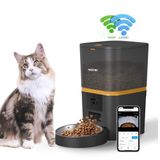 Haustier QQ009 Gece Görüşlü 1080P FHD kameralı, Akıllı Kedi Köpek Otomatik Mama Kabı, Tuya App-Wifi Uzaktan Kontrol, Sesle Çağırma, 2.4Ghz-5Ghz, 6Lt hazne, Metal Kase (Siyah)