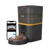 Haustier Qq009 Siyah Gece Görüşlü 1080P Fhd Kameralı, Akıllı Kedi Köpek Otomatik Mama Kabı, Tuya App-Wifi Uzaktan Kontrol, Sesle Çağırma,