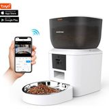 Haustier QQ029 Kameralı 1080P Gece Görüş, Akıllı Kedi Köpek Mama Kabı, 2.4ghz/5ghz, 4lt, Metal Kase - Beyaz