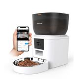 Haustier QQ029 Kameralı 1080P Gece Görüş Akıllı Kedi Köpek Otomatik Mama Kabı, Tuya App-Wifi Uzaktan Kontrol, Sesle Çağırma, 2.4Ghz/5Ghz, 4Lt hazne, Metal Kase (Beyaz)