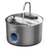 Haustier WF009LS-M Otomatik Kedi Su Çeşmesi,Kedi Su Sebili, Su Pınarı 3.5Lt Geniş Hazne, SUS304 Çelik, Çok Katmanlı Filtrasyon, Pencereli Metal Tasarım