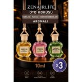 hauswert 3lü Set Oto Araç Kokusu Vanilya - Yağmur Ormanları - Pudra Aromalı Araba Ortam Parfümü Elma Şişe 10ml (x3 ADET)