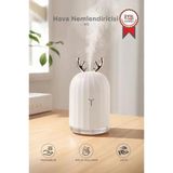 Hava Nemlendiricisi Buhar Makinesi Geyik Figürlü Aroma Difüzör 220 Ml H1 Beyaz