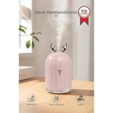 Hava Nemlendiricisi Buhar Makinesi Geyik Figürlü Aroma Difüzör 220 Ml H1 Pembe