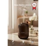 Hava Nemlendiricisi Buhar Makinesi Kuş Detaylı Ahşap Görünümlü 280 ML H17 Koyu Kahverengi