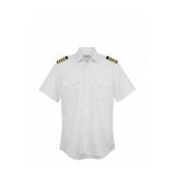 Havacı Uçuş Dünyası Apoletli Logosuz Kısa Kol Pilot Gömlek