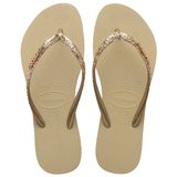 Havaianas Kadın Slim Glitter Flourish Parmak Arası Terlik, kum gri, 13 UK