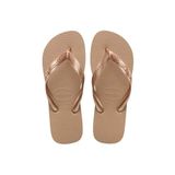 Havaianas Kadın Üst Metalik Parmak Arası Terlik, altın yükseldi, 7.5/8 UK