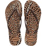 Havaianas Kadınlar için ince hayvanlar arası terlik, Kahverengi pembe altın, 7.5/8 UK