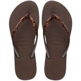 Havaianas Slim Glitter Kahverengi Kadın Terlik, 35-36, 4146975, Dark Brown