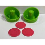 Havalı Hokey Masası İçin 2 Adet Tokaç - 3 Adet Disk Çok Renkli