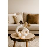 Havali Tasarim 2’Li Halka Vazo Ve 3 Lu Tealight Mumluk Bohem Set(14,5X13/10X10)