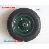 Havalı Teker Yük Taşıma Teker El Arabası Tekeri Metal Jant 350x7
