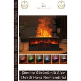 #havanemlendirici Şömine Görünümlü Ultrasonik LED Uzaktan Kumandalı Modern Alev Efektli Hava Nemlendirici - Çok Renkli