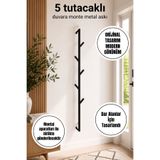 Havare Metal Modern Duvara Monte Metal Askılık, Yer Kaplamaz Minimalist Dekoratif Şapka, 5 Askılı Havlu ve Elbise Askısı