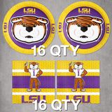 Havercamp LSU Parti 16! Set 16 Meze Tabağı ve 16 Parti Peçetesi içerir. Bagaj Kapısı, Futbol Partisi, Doğum Günü veya Üniversite etkinlikleri için Mike The Tiger içerir