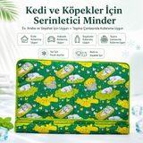 Havhav Köpek Serinletici Minder Yeşil Desenli 70X50 cm - 2 Termo Jel Dahil Köpek Yatağı