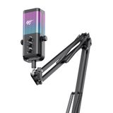 Havit Gamenote GK65 Pro RGB Oyuncu ve Yayıncı Mikrofonu - 192KHz/24Bit Ses Kartlı & Akrobat Kollu Set