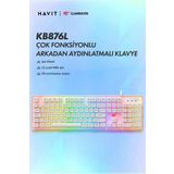 Havit Gamenote Kb876l Mekanik Hisli Gaming Türkçe Q Rgb Işıklı Beyaz Oyuncu Klavyesi