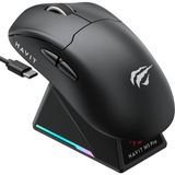Havit Gamenote M5 Pro Superlight Kablosuz Gaming Mouse - 30.000 Dpı, PAW3950 - Rgb Şarj Standlı - Ekranlı - Siyah