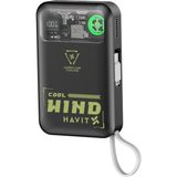 Havit PB5234 10.000MAH 15W Kablosuz Şarj Dahili Type-C ve Lightning Kablolu Fanlı Powerbank - Siyah