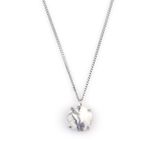 Havlit Doğal Taş Gümüş Renkli Kolye KLY-1174