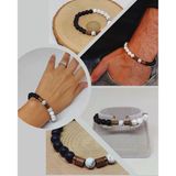 Havlit & Oniks Taşı 8mm Unisex Tasarım Bileklik Hawaii Model (1847)