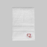 Havlu - Beyaz Renk- Love Desen 70 X 140 Banyo Havlusu