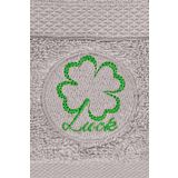 Havlu -Gri Renk- Luck Desen 50 X 90 Yüz Havlusu