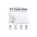 Havlucu Metin Yastık Alezi Sıvı Geçirmez Fermuarlı 2'Li Set 50 × 70 cm Yastık Koruyucu