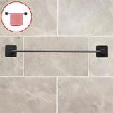 Havluluk Yapışkanlı Metal Siyah Banyo Lavabo Mutfak Uzun Kağıt Bez Havlu Askısı Kağıtlık 39 Cm